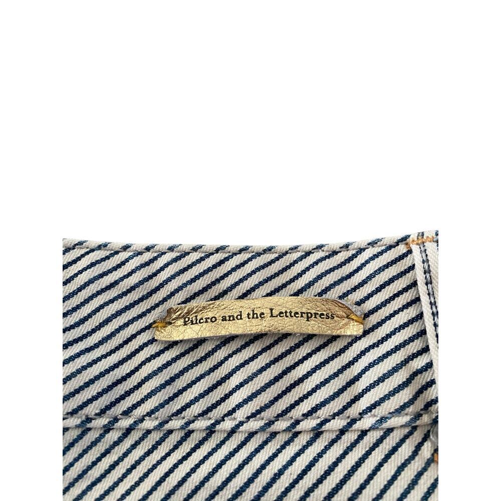 Anthropologie Women's Pilcro and the Letterpress Striped Denim Pencil Skirt 28 - Picture 4 of 9